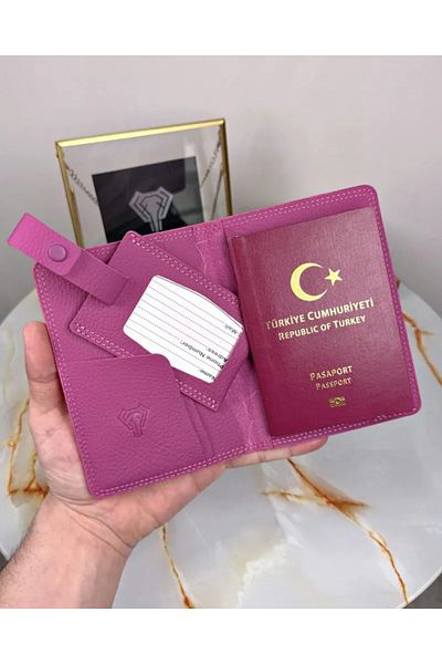 Fil Deri Ετικέτα διαβατηρίου και βαλίτσας μοντέλου 2038 από γνήσιο δέρμα