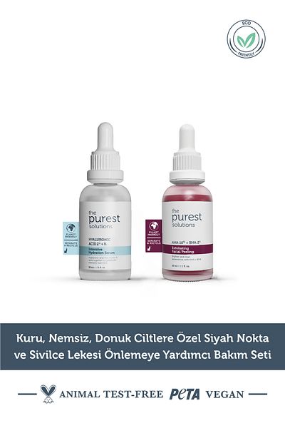 The Purest Solutions Mitesser- und Akneflecken – trockenes, feuchtigkeitsfreies, stumpfes Pflegeset zur Vorbeugung von Akne