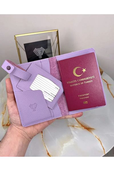 Fil Deri Ετικέτα διαβατηρίου και βαλίτσας μοντέλου 2038 από γνήσιο δέρμα