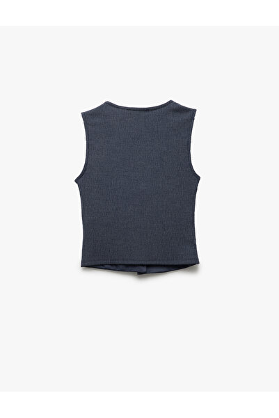 Koton Slim Fit Kolsuz Düğmeli V Yaka Yelek