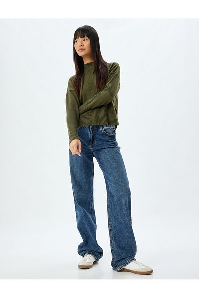 Koton Basic Knitwear Sweater Stand Collar Long Sleeve