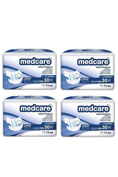 MEDCARE MEDCARE Adult Diapers Large Classic (Large Size) 4 packs 120 pieces