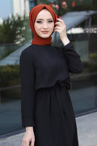 Tesettür Dünyası Šaty Ayrobin Tsd220540 černé