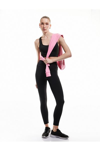 Koton Skinny Fit Sports Leggings with High Waist Stitching Detail