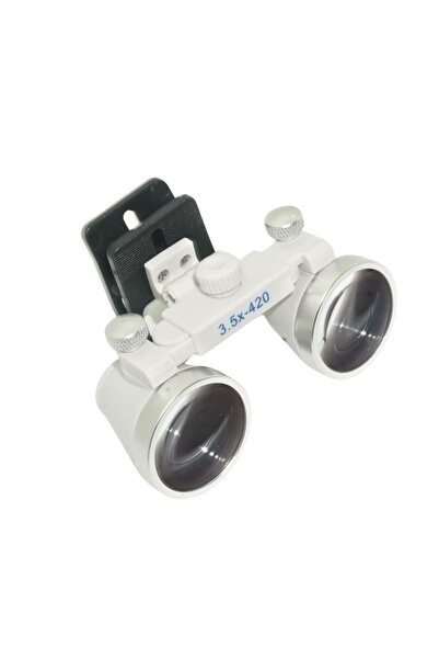 barishan medikal Doctor Magnifying Glasses over Glasses Clip 3.5X420 White Compatible with All Glasses Changing Pupil Distance Small Mer