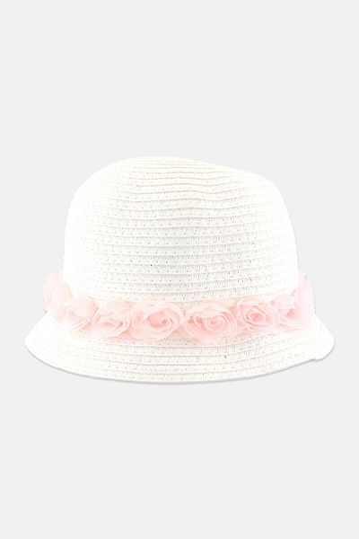 Sergent Major Toddlers Girl Textured Bucket Hat, White
