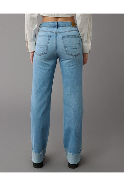 AMERICAN EAGLE AE Stretch High-Waisted Stovepipe Cuffed Jean
