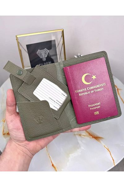 Fil Deri Ετικέτα διαβατηρίου και βαλίτσας μοντέλου 2038 από γνήσιο δέρμα