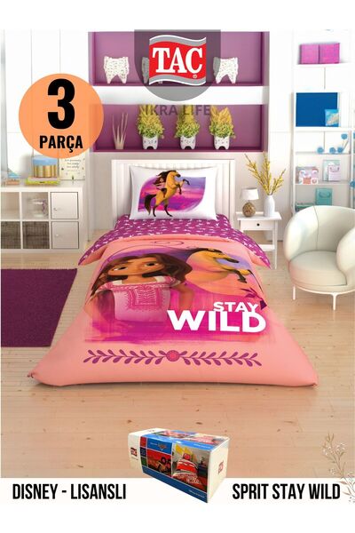 Taç Spirit stay wild Disney Tek kişili Nevresim Takımı