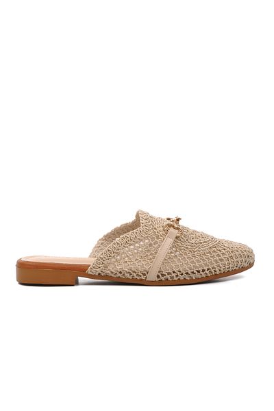 Pierre Cardin PC-53128 Beige Women's Braided Slippers