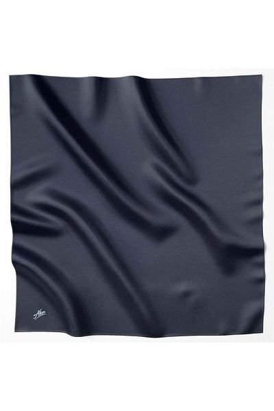 Aker Eșarfă din twill - Twill de poliester - Culoare uni - 8742795-921 - Bleumarin