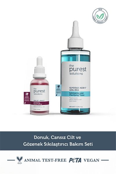 The Purest Solutions Σετ περιποίησης για την πρόληψη της μαύρης στίγματος και τη σύσφιξη των πόρων 200 ml + 30 ml