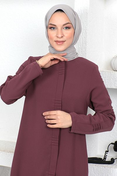 Tesettür Dünyası Hidžáb Abaya Tsd230414 Dusty Rose na skrytý zip