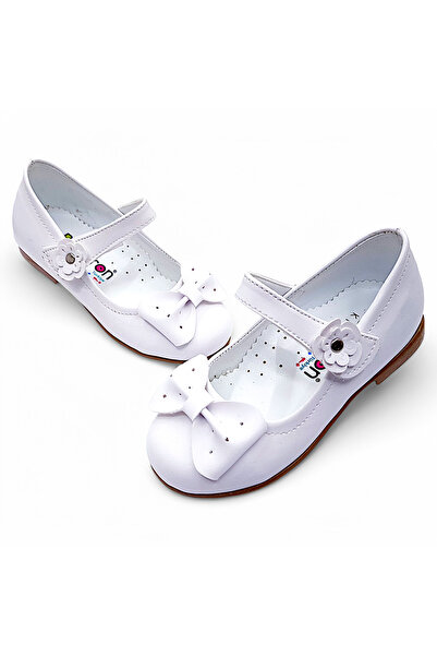 BEEBRON Ортопедичні дитячі балетки для дівчаток та хлопчиків, матові білі Yf2502
