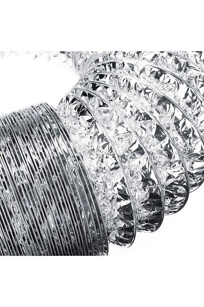 Banyolove Aspirator Pipe, Hood Pipe 1.5 Mt, Unbreakable Chimney Flexible Aluminum Ventilation with Wire