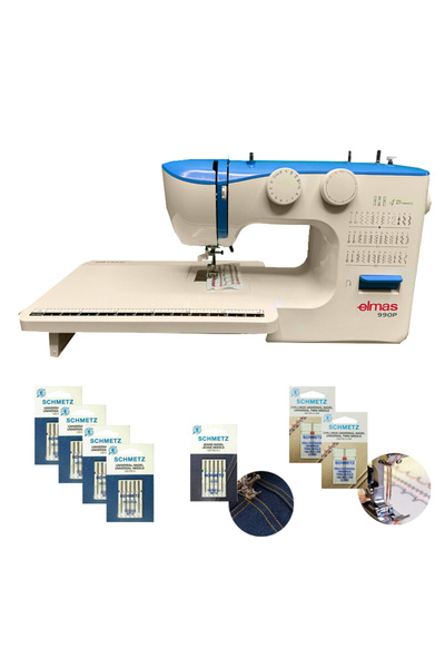 Elmas 990P Dikiş Makinesi (Uzatma Tabla Hediyeli) - Mavi - İğne Hediyeli