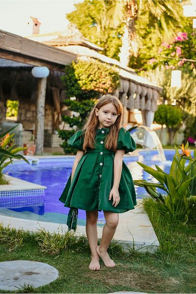 Mialora Rochie de seară scurtă pentru ocazie specială pentru fete - cu nasturi, design special - cu accesorii pentru geantă_M2445