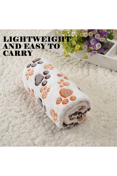 COOYA Pet Blanket, Pet Cushion, Small Dog Cat Warm Sleep Mat, Paw Print Cushion