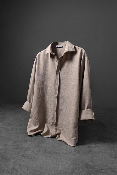 Slatra Ανδρικό μπεζ Oversize Sofia Slim λινό πουκάμισο