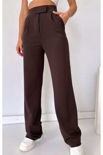VivaJoy Women's High Waist Pants - Velcro Closure, Lycra Palazzo, Elastic Waist Elastic