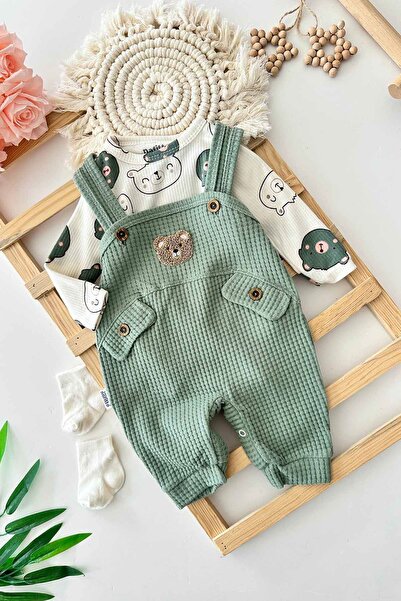 Minigimin Cicileri Ayıcıl Patterned Baby Boy Suit - Mint