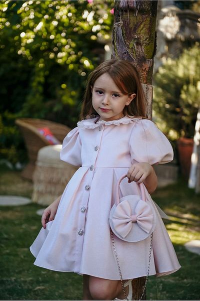 Mialora Rochie de seară scurtă pentru ocazie specială pentru fete - cu nasturi, design special - cu accesorii pentru geantă_M2445