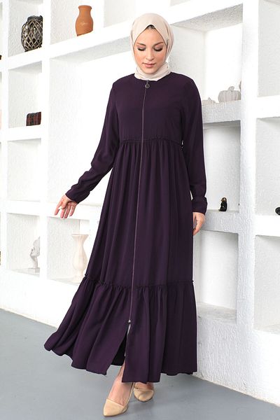 Tesettür Dünyası Poskakovat Hijab Abaya Tsd230335 Plum