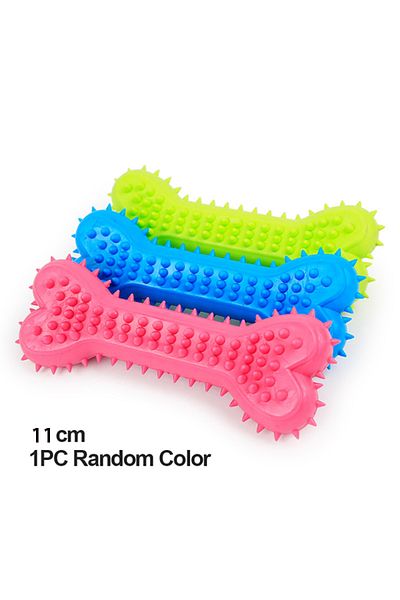 Choice Random Color Heart Bones Pet Chew Toy Soft Rubber Bite-resistance Bone Shape Teeth Grinding Chewing