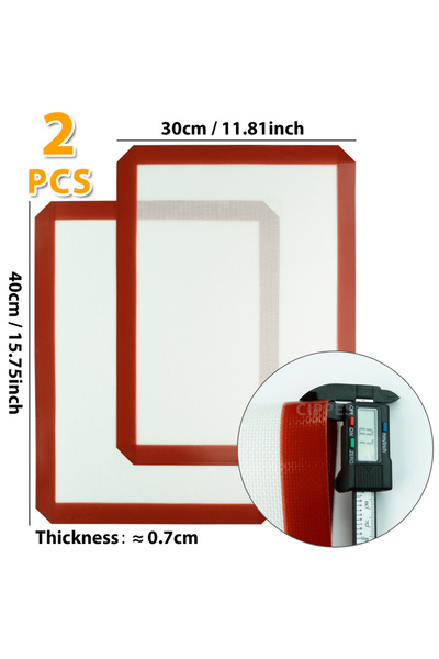Choice قطعتان من حصائر الخبز المصنوعة من السيليكون للفرن، مقاس 40×30 سم، قابل...
