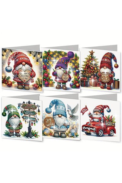 Choice HK024 6-piece DIY diamond painting set Christmas lame theme greeting card, blessings and wishes, uni