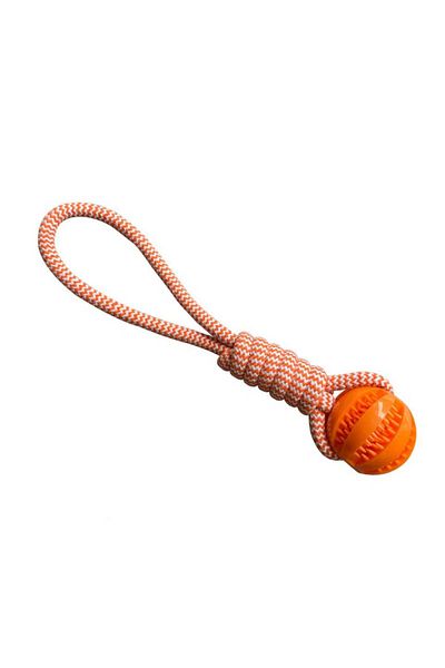 Choice Orange Dog Toys Balls Interactive Treat Rope Rubber Leaking Balls For Small Medium Dogs Chewing Bite