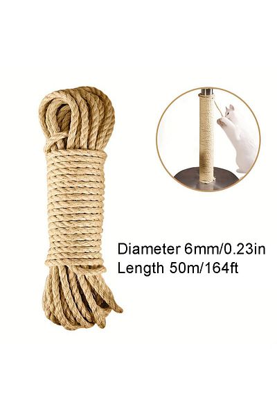 Choice 50m 33/66/164ft Natural Sisal Rope Cat Scratcher Rope Tree Scratching DIY Toy Paw Claw Furniture Pro