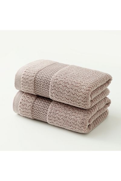 Choice 35x75cm 2 Light brown towels 2 Towels Thickened Absorbent Towel Pure Cotton Quick Absorbent Soft Qui