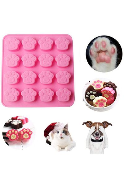 CHOOFUN Pink 16 Cells Cat Claw Shape Chocolate Silicone Mold Diy Baking Cake Decoration Mold Candy Pudding J