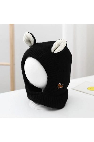 Choice black Dog Ear Muffs Noise Protection Pet Ears Covers Knitted Hat Winter Warm Earmuffs For Small Medi
