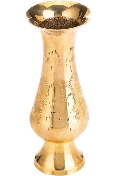 AKDC مزهرية نحاسية 5سم × 5سم × 14سم باللون الذهبي