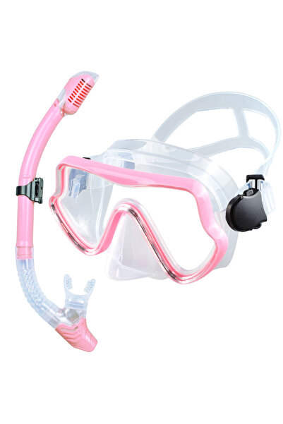 Choice قناع غوص سكوبا وردي اللون، مجموعة غطس للبالغين، زجاج مقسّى، معدات غطس بانورامية احترافية