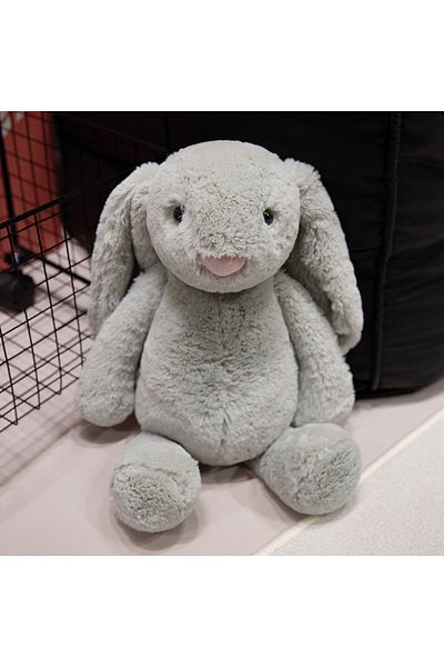 Choice about 30cm grey bunny sy 20/30/45cm Kawaii Long Ears Looper Rabbit Plush Doll Pillow Gray White Brow