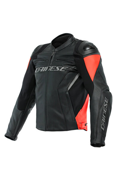Dainese /RACING 4 LEATHER BLACK/FLUO-RED DERİ MONT