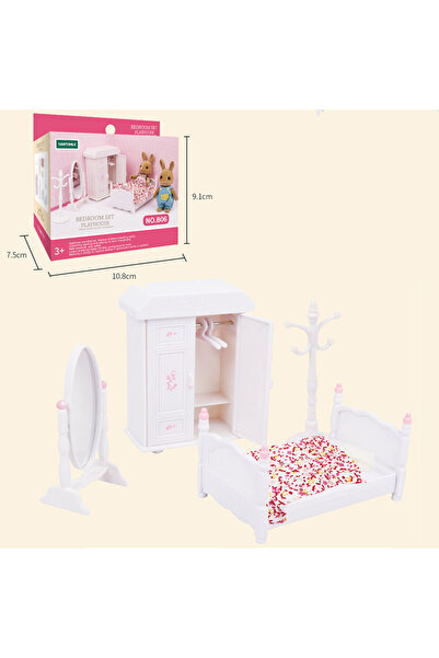 Choice7 B06 1:12 أثاث بيت الدمية العائلي في الغابة بيت الدمية المصغر من مونتيسوري مطبخ غرفة نوم حمام