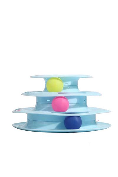 Choice Three Layers Blue Pet Cat Toy Three-layer Ball Cat Turntable Cat Interactive Educational Track Toy C
