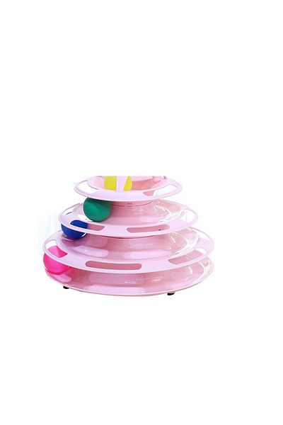Choice Four Layers Pink Pet Cat Toy Three-layer Ball Cat Turntable Cat Interactive Educational Track Toy Ca