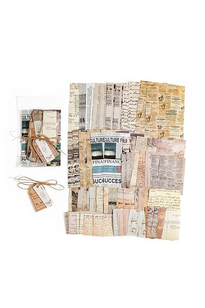Choice C 100pcs/pack Decor Scrapbook Vintage Materials Paper Combo Kit DIY Junk Journal Collage Photo Albu.