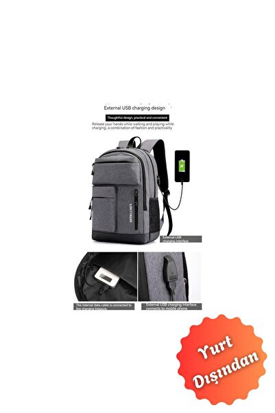 SilkRoute Su Geçirmez Gri Oxford Kumaş Laptop Sırt Çantası (YURT DIŞINDAN)