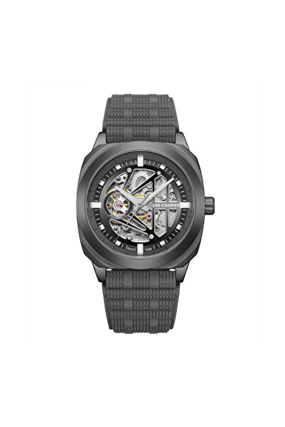 Lee Cooper LC08074.066 Men Automatic Display Watch & Silicone Strap Gray
