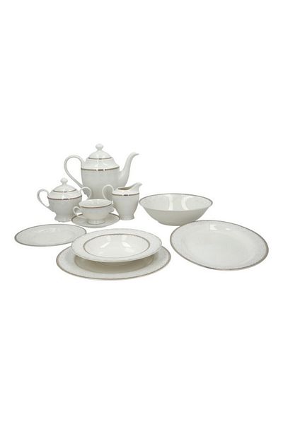 Bien Servi 47-Piece Royal Elegant Design High Quality Newbone Dinner Set