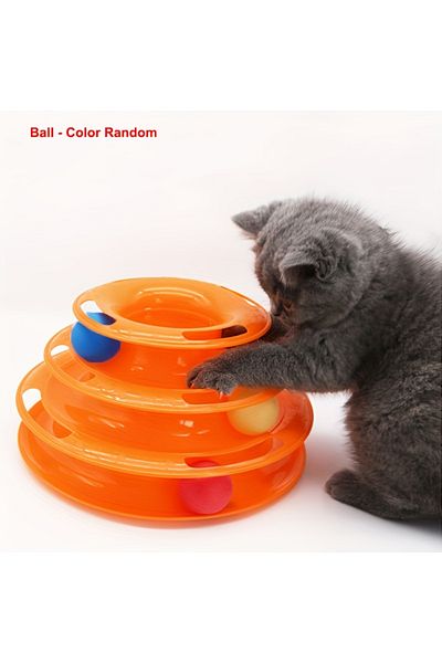 Choice XXXL orange 3 Layer Interactive Cat Toy Tower with Colorful Balls Mental Physical Exerciser, Fun Puz
