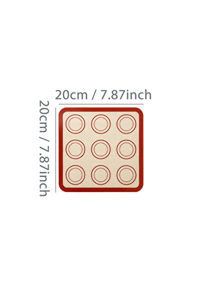 Choice حصيرة خبز سيليكون حمراء مقاس 20 × 20 سم، قطعة واحدة للفرن، أوراق خبز غ...