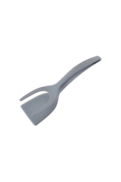Choice Grey 2 In 1 Shovel Clip Silicone Grip Flip Tongs Egg Steak Spatula Tongs Clamp Pancake Fried Turners