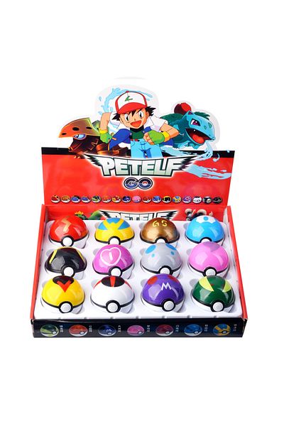 Takara Tomy 12PCS Original Box 12 Pcs/Set Pokemon Pikachu Action Figure Pokemon Game Pokeball Model Anime Figur
